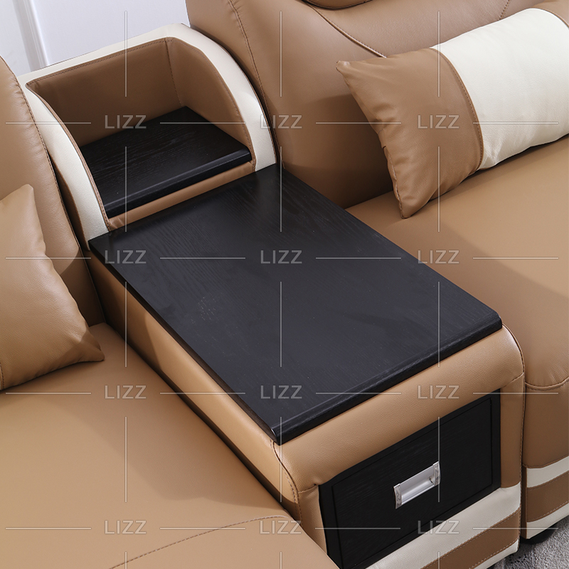 Sofá seccional LED de lona funky con respaldos ajustados