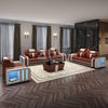 Muebles de sofá de cuero de sala de estar de diseño moderno de estilo americano de lujo ligero