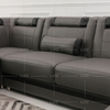 Sofá seccional LED de microfibra genuina con chaise lounge