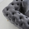 Sofá de tela de lona de alta gama con botones copetudos