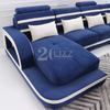 Sofá de sala de estar grande y elegante de color azul claro