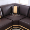 Sofá de sala de estar pequeño personalizado de color marrón oscuro