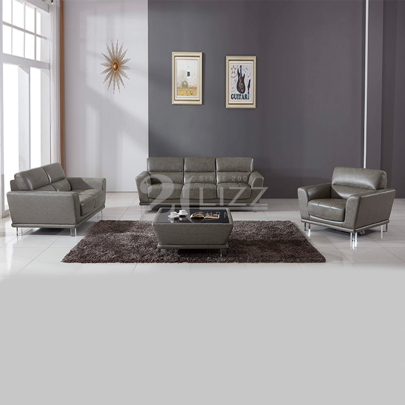 Sofá de sala de estar gris grande tradicional