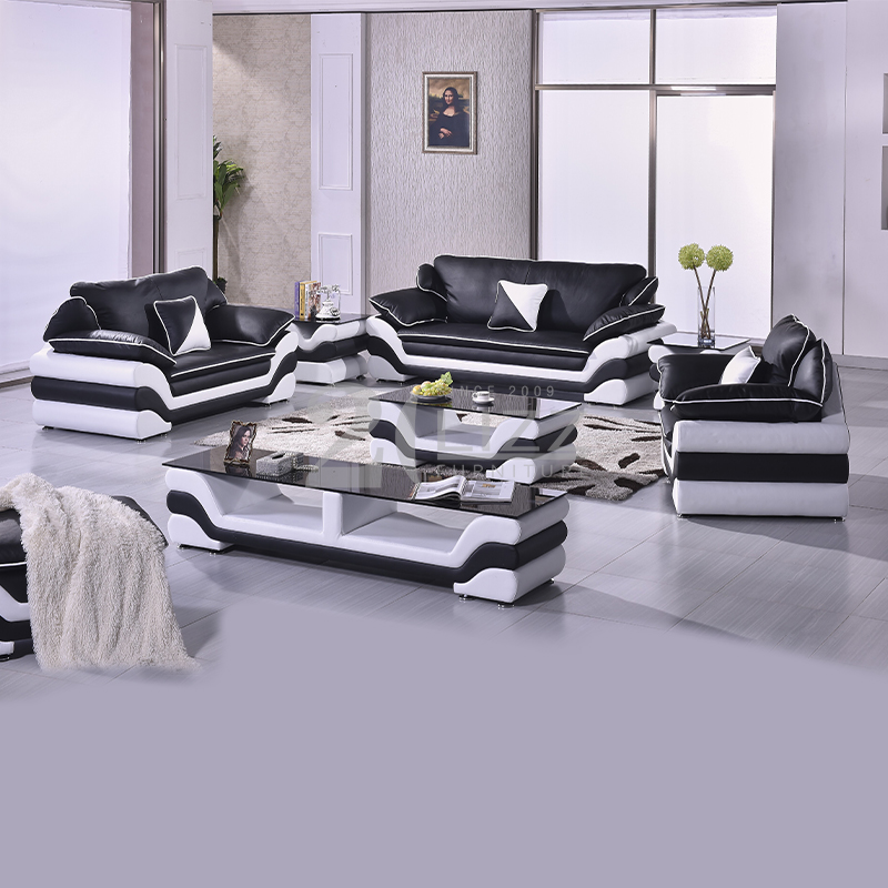 Muebles para el hogar Ocio Sofá de sala de estar en blanco y negro