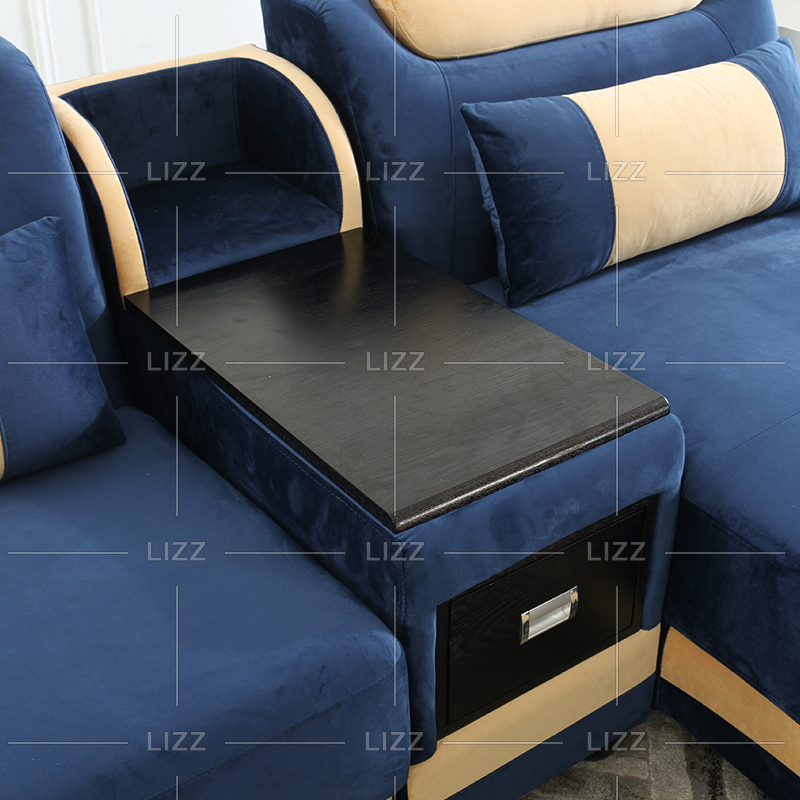 Sofá seccional LED de estilo americano de tela para sala de estar