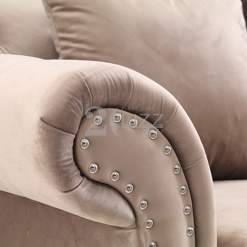 Sofá moderno de tela de terciopelo con sillón de ocio