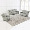 Sofá de cuero gris completo para sala de estar