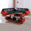 Sofá tradicional grande rojo y negro para sala de estar