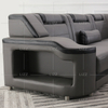 Sofá seccional LED de microfibra genuina con chaise lounge