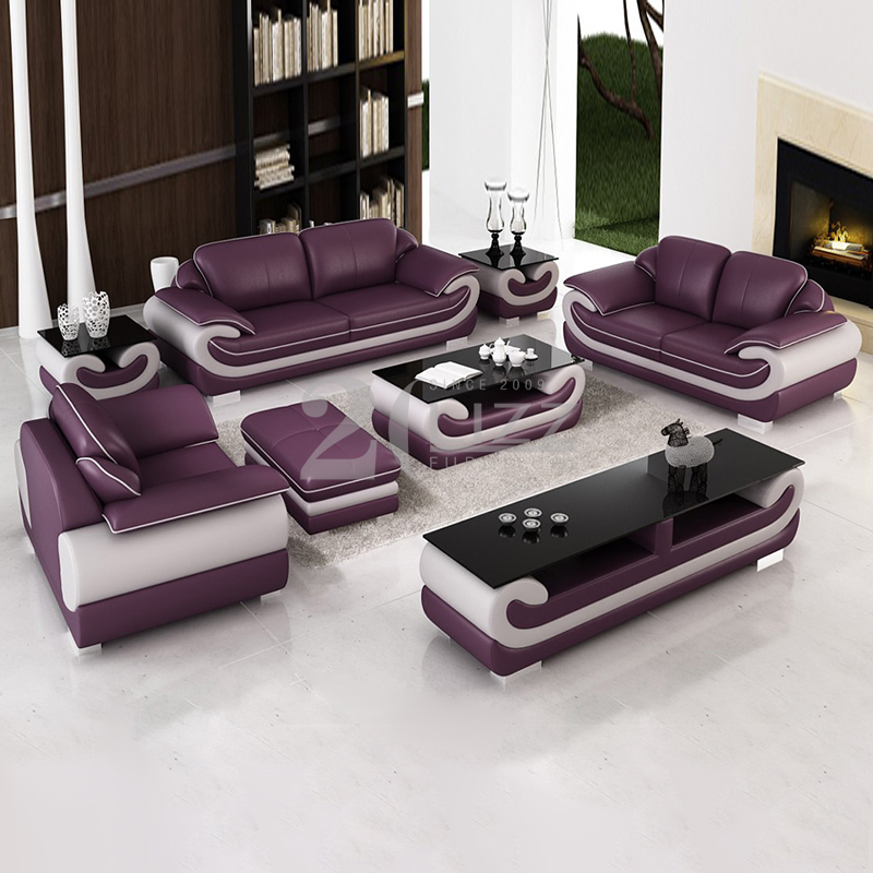 Sofá de cuero de la sala de estar de los muebles modernos de gama alta