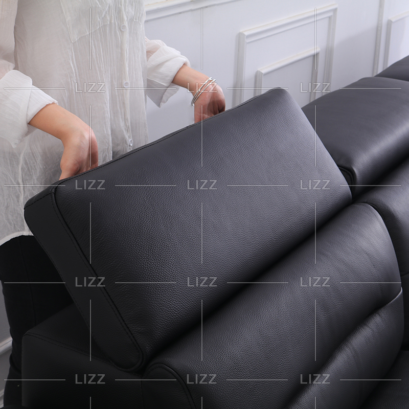 Conjunto de muebles Sofá reclinable de cuero negro