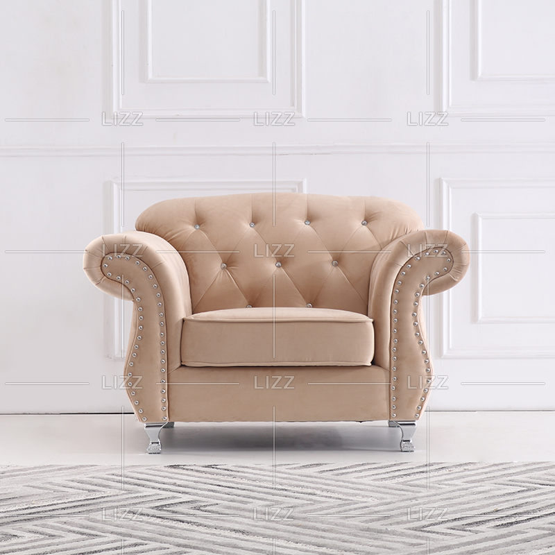 Conjunto de muebles Sofá de tela de terciopelo marrón