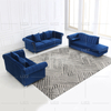 Sofá moderno de tela capitoné con chaise longue