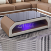 Sofá de sala de estar modular de cuero con mesa