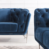 Inicio Sofá de tela azul de diseño europeo
