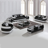 Sofá de cuero musulmán Chesterfield para sala de estar con mesa de centro