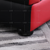 Sofá de sala de estar individual en forma de L negro y rojo